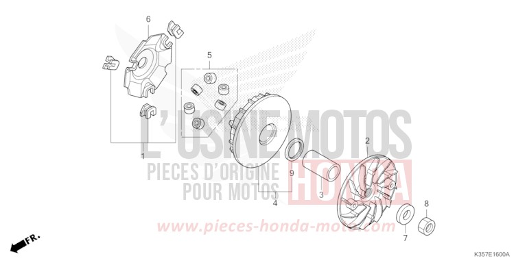 DRIVE FACE for PCX 125 PEARL SIENA RED (R320) from 2017